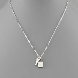 Brass Lock & key Necklace